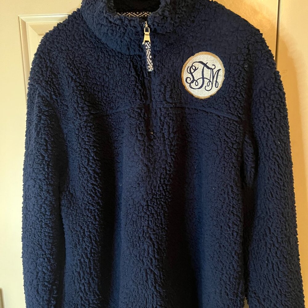 Boxercraft Navy Sherpa with Monogram (STM)-XL